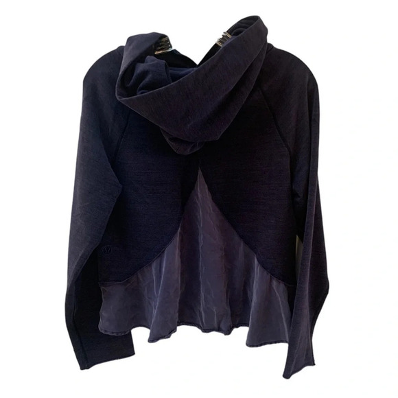 Lululemon Heathered Purple Cropped Hoodie High Low Hem Tencel Lyocell 6 - Picture 2 of 9